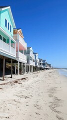 Obraz premium Luxurious beachside homes fit for royalty, offering stunning views and serene coastal living.