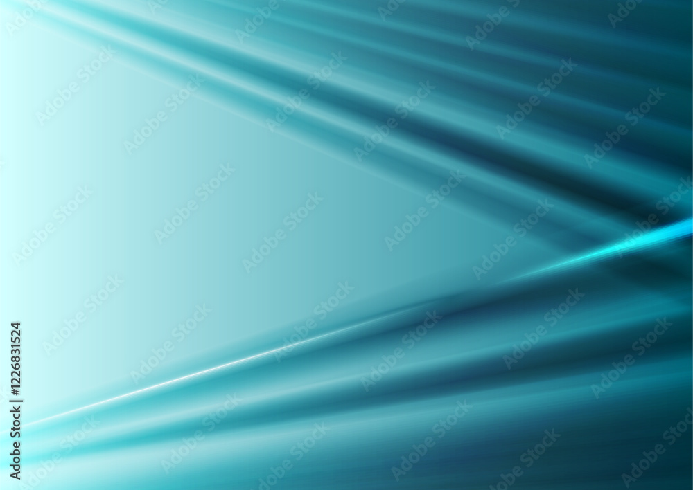 Wall mural bright blue smooth stripes abstract blurred background. vector design