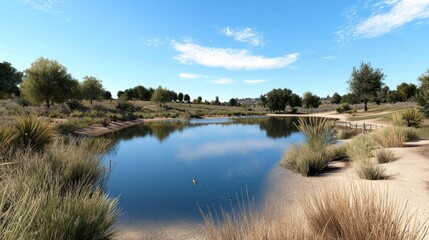 Serene Pond Landscape