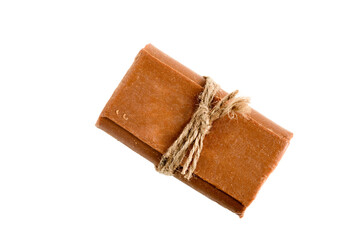 Natural laundry soap on a transparent background for insertion