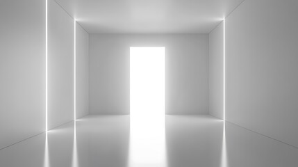 Bright White Room Showing Doorway and Light