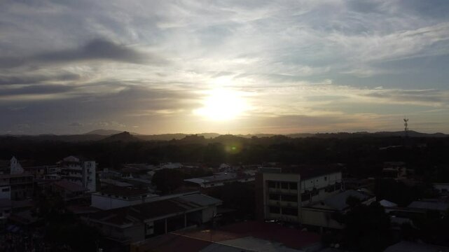 sunset in mil polleras in panama, las tablas, los santos, drone video