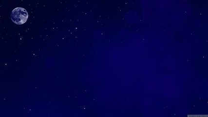 Fototapeta premium Serene night sky image featuring a bright moon and scattered stars, ideal for backgrounds, peaceful atmosphere