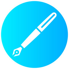 ink pen vector round glyph icon