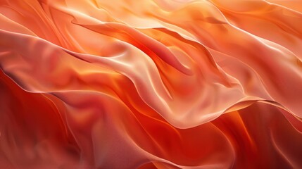 Obraz premium Closeup of Rippled Orange Silk Fabric as Abstract Background