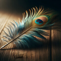 Obraz premium peacock feather close up
