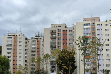 Post Soviet flat of blocks built in the Communist era, concrete apartment buildings