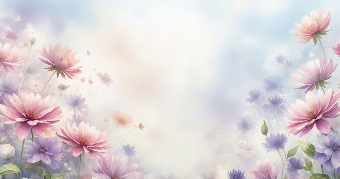 Fototapeta flores estilo acuarela