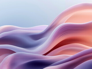 Obraz premium Soft abstract wave landscape with smooth pastel color gradient, futuristic 3D design 