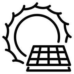 Solar Panel With Sun Icon