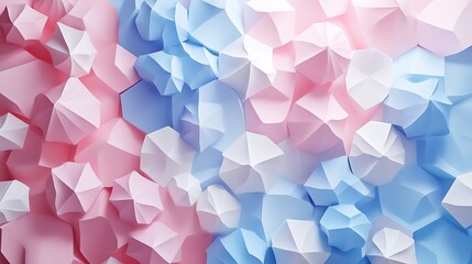 3D pink blue and white colored hexagon background