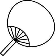 うちわのベクターイラストアイコン シンプル 夏 