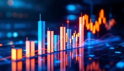  business  stats ranslated into bar graph candlesti 