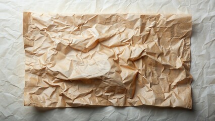 A crumpled piece of paper with a visible layer of wet adhesive glaze covering its surface, giving it a dull and uneven appearance , wet adhesive glaze, sticky surface