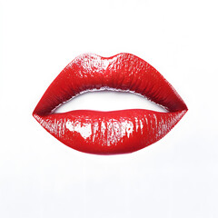 Obraz premium Red lips isolated on white background