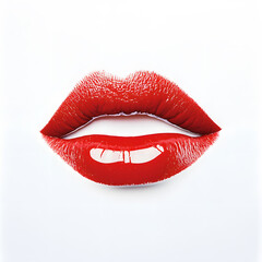 Fototapeta premium Red lips isolated on white background