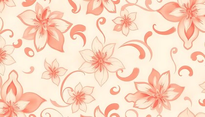 Peach Blossom Floral Pattern Background Design