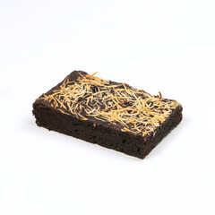 Decadent chocolate brownie features a layer of toasted coconut on top, delivering a sweet and nutty flavor combination