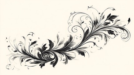 Elegant Black and White Floral Swirl Design