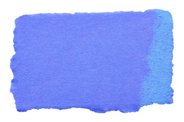 Blue cut out torn piece of blank paper note cardboard with texture and copy space for text,...