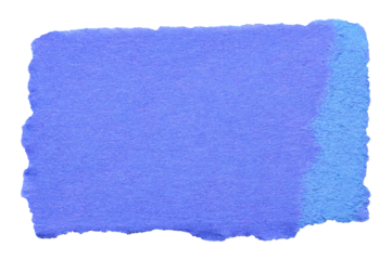 Blue cut out torn piece of blank paper note cardboard with texture and copy space for text, transparent png background design element