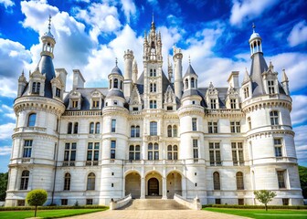 Obraz premium White Castle Arches, Gothic Paris, Olympic Games Background