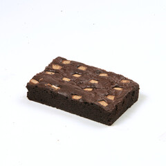Decadent chocolate brownie features a soft texture and chunks, perfect for dessert lovers craving a sweet treat