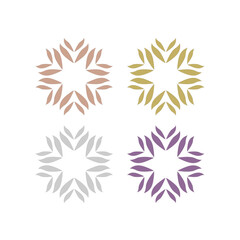 Natural Healing Wellness Ayurveda Center Mandala Art Sign Symbol isolated on White