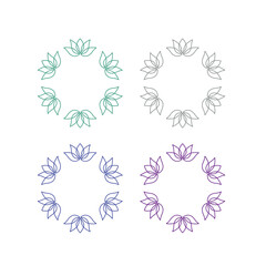 Natural Healing Wellness Ayurveda Center Mandala Art Sign Symbol isolated on White