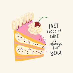 Funny Piece of Cake illustration