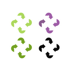 RECYCLE ARROWS SIGN SYMBOL LOGO VECTOR ISOLATED ON WHITE