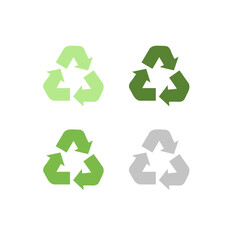 RECYCLE ARROWS SIGN SYMBOL LOGO VECTOR ISOLATED ON WHITE