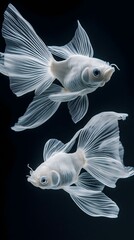 Fototapeta premium Ethereal Grace: Ghostly Goldfish