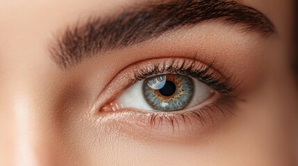 Fototapeta premium A close up image of a womans eye and eyebrow