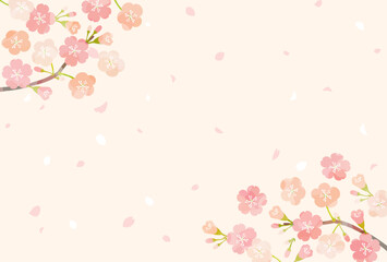 桜が舞い散る春背景