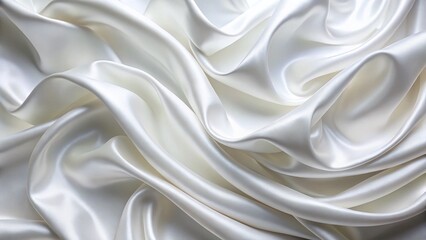 Obraz premium White Silk Ripples Closeup - Abstract Background