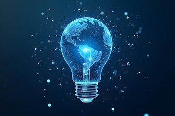 Glowing Illuminated Earth Globe Representing Innovative Technology and Renewable Energy Solutions