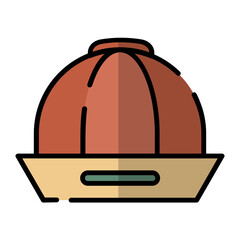 chinese new year Chinese hat icon illustration	