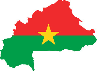 Burkina feso fills with flag transparent map