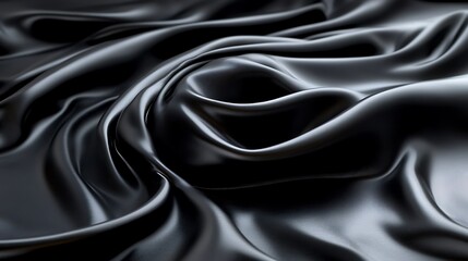 Obraz premium Draped Black Silk Fabric Abstract Texture