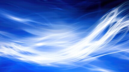 Abstract Blue and White Swirling Cloudscape: A Serene Digital Art Piece
