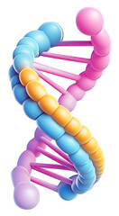 3D DNA icon with gradient on white & transparent a background.
