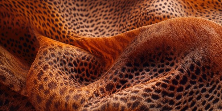 The image features a close-up of a fabric with a fur texture, showcasing the design and material quality. This synthetic animal print is used in clothing or fashion.