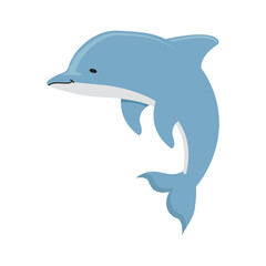 Blue dolphin cartoon sea animal