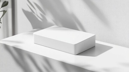 High-Resolution White Rectangular 3D Product Mockup: Ideal for Branding and Packaging Design Concepts
