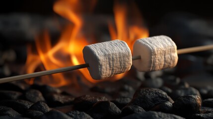 Marshmallows Roasting over Embers: A Campfire Treat