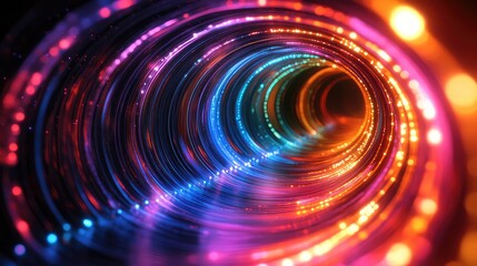 Obraz premium Mesmerizing Colorful Light Circles Defocused at Night, Ideal for Creative Backgrounds