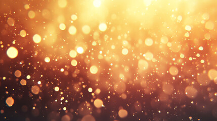 Radiant glowing sunburst with shimmering golden bokeh lights creating warm and inviting atmosphere. Perfect for festive or celebratory themes