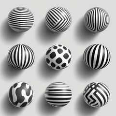 Black and White 3D Abstract Shapes