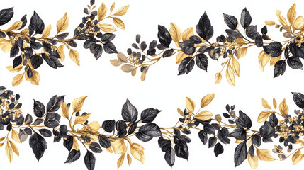 Set of gold and black laurel wreaths. Jpeg version also available in gallery
